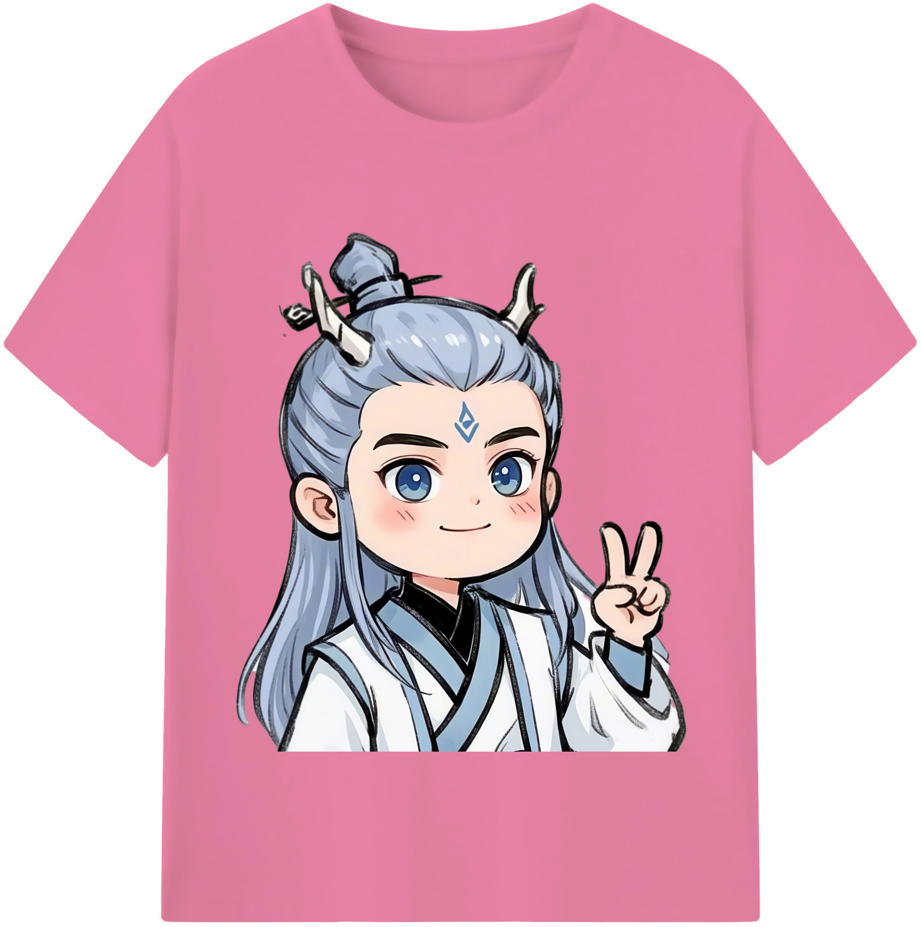 （画像用） Ne Zha 2 ナタ 魔童の大暴れ 綿100％半袖Tシャツ（フロントプリント）